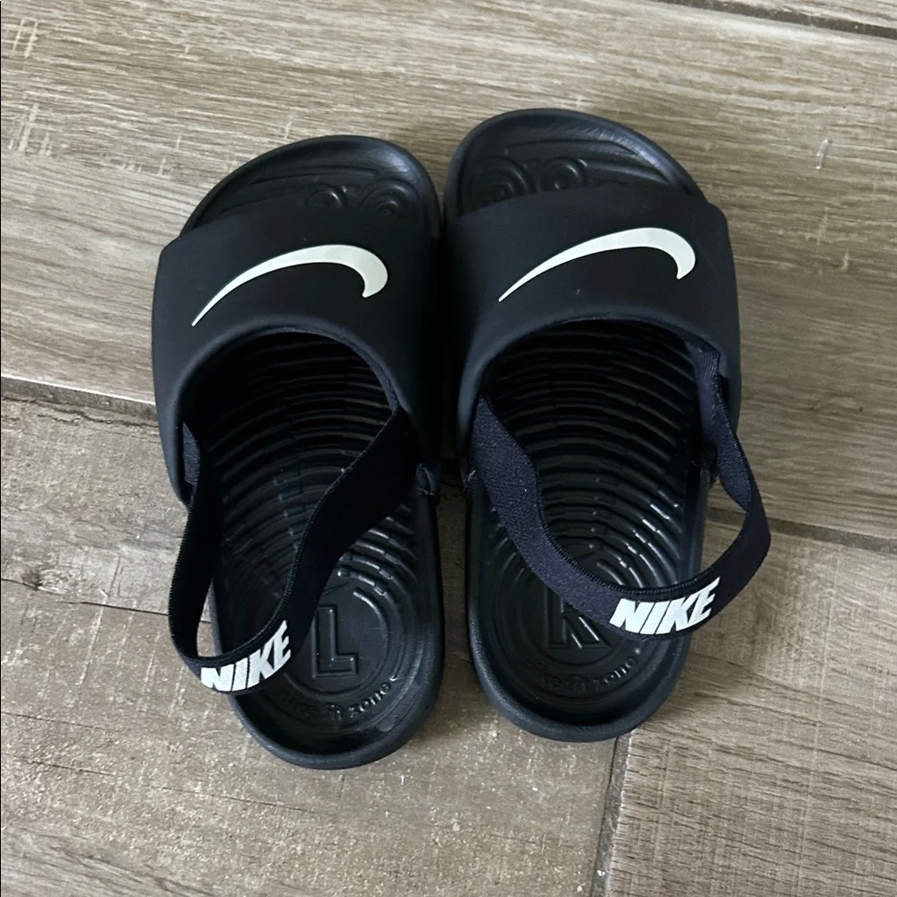 Nike Kids Black and White Slide Sandals